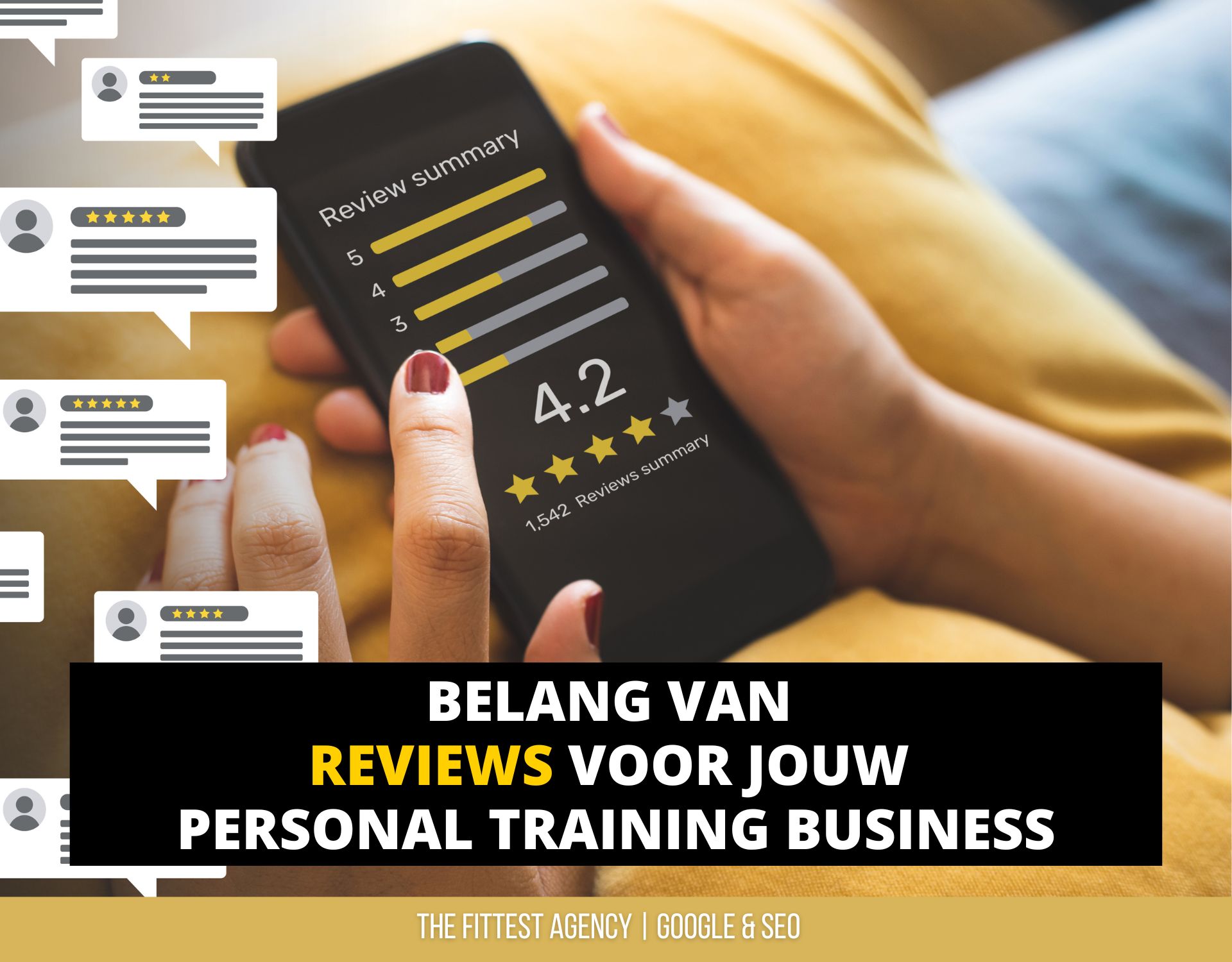 Personal trainer krijgt positieve klantbeoordelingen en reviews.